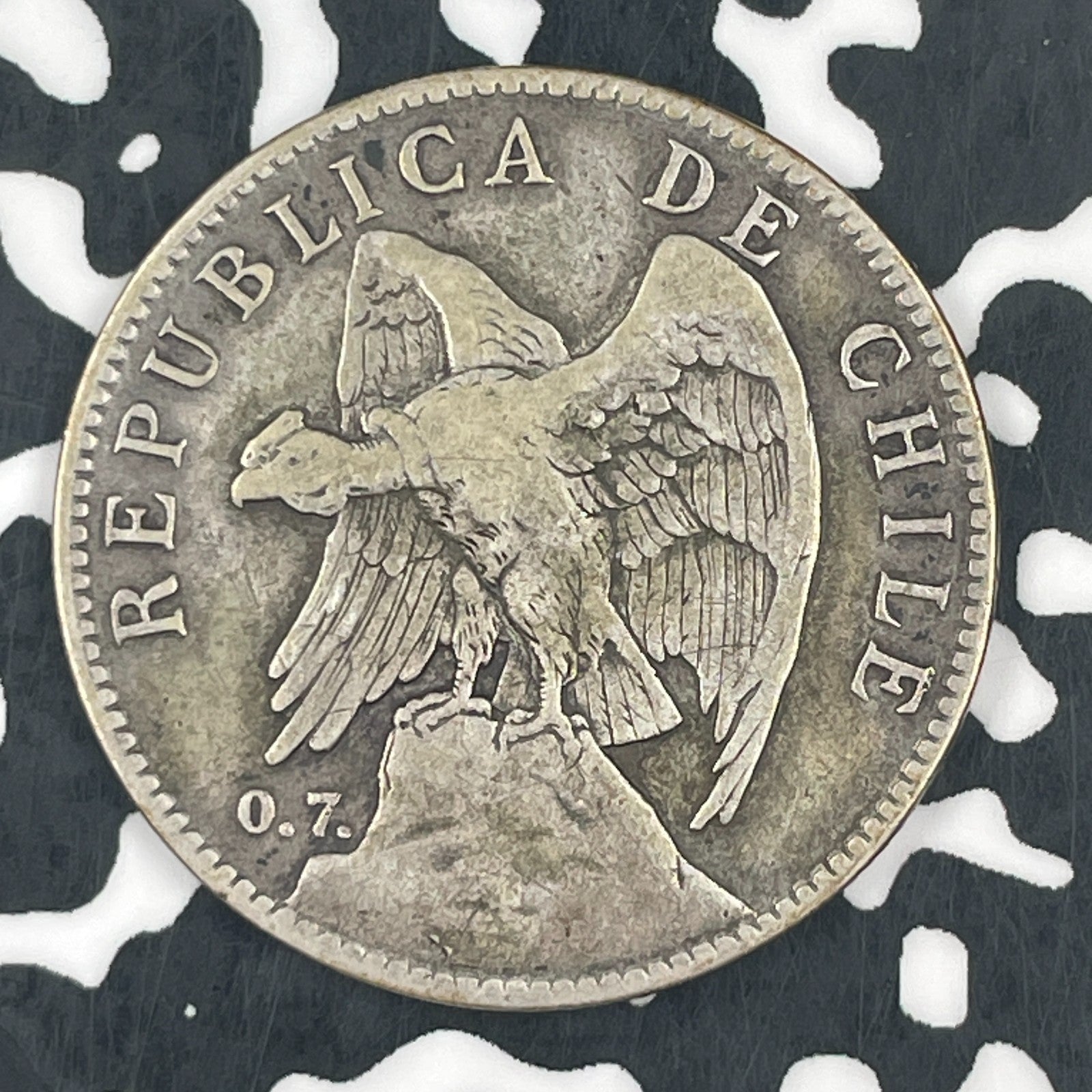1902-So Chile 50 Centavos Lot#F7770 Silver!