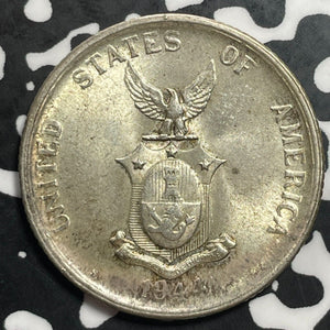 1944-S U.S. Philippines 50 Centavos Lot#E8550 Silver! High Grade! Beautiful!