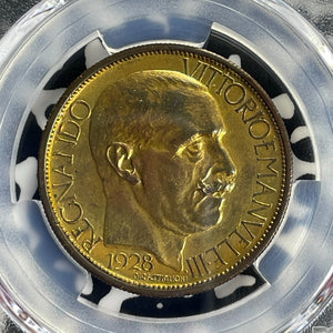 1928 Italy Milan Fair 2 Lire Token PCGS MS62 Lot#G856 Nice UNC! Gilt Bronze