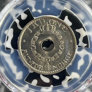 1927 Norway 1 Krone PCGS MS64 Lot#G905 Key Date! Choice UNC!