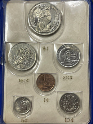 1970 Singapore 6x Coin Mint Set Lot#B2171 With Case & C.O.A.