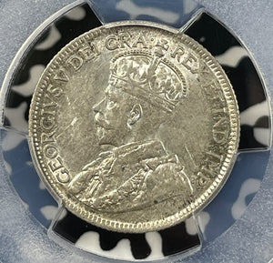 1927 Canada 25 Cents PCGS AU58 Lot#G047 Silver! Key Date!