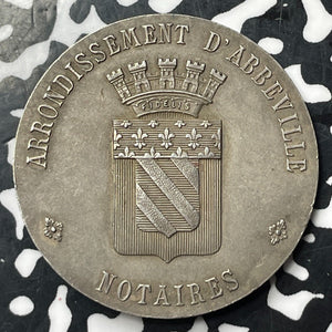 1910 France Notaries Of Abbeville Medal Lot#JM8643 Silver! 34mm