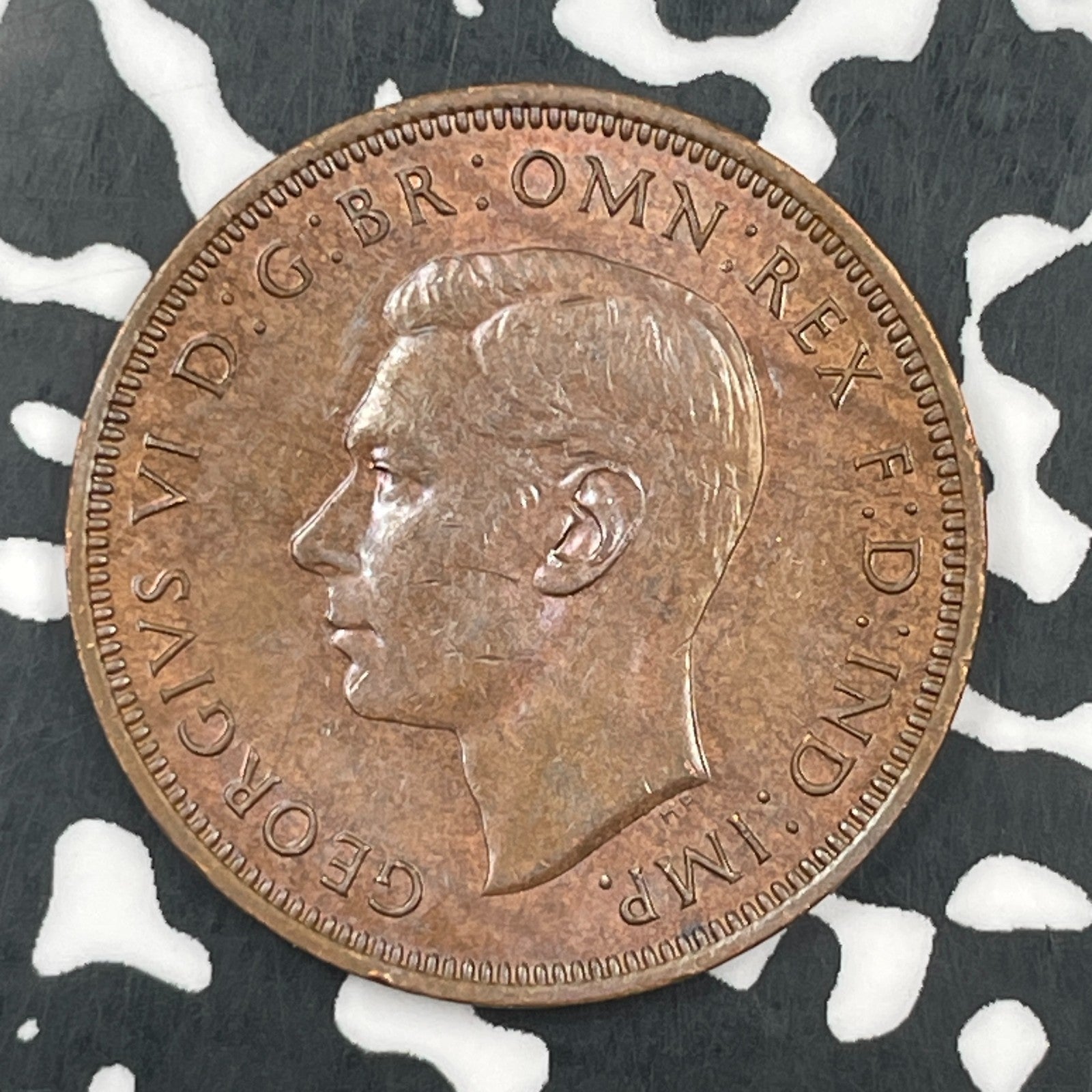 1944 Great Britain 1/2 Penny Half Penny Lot#F5125 High Grade! Beautiful!