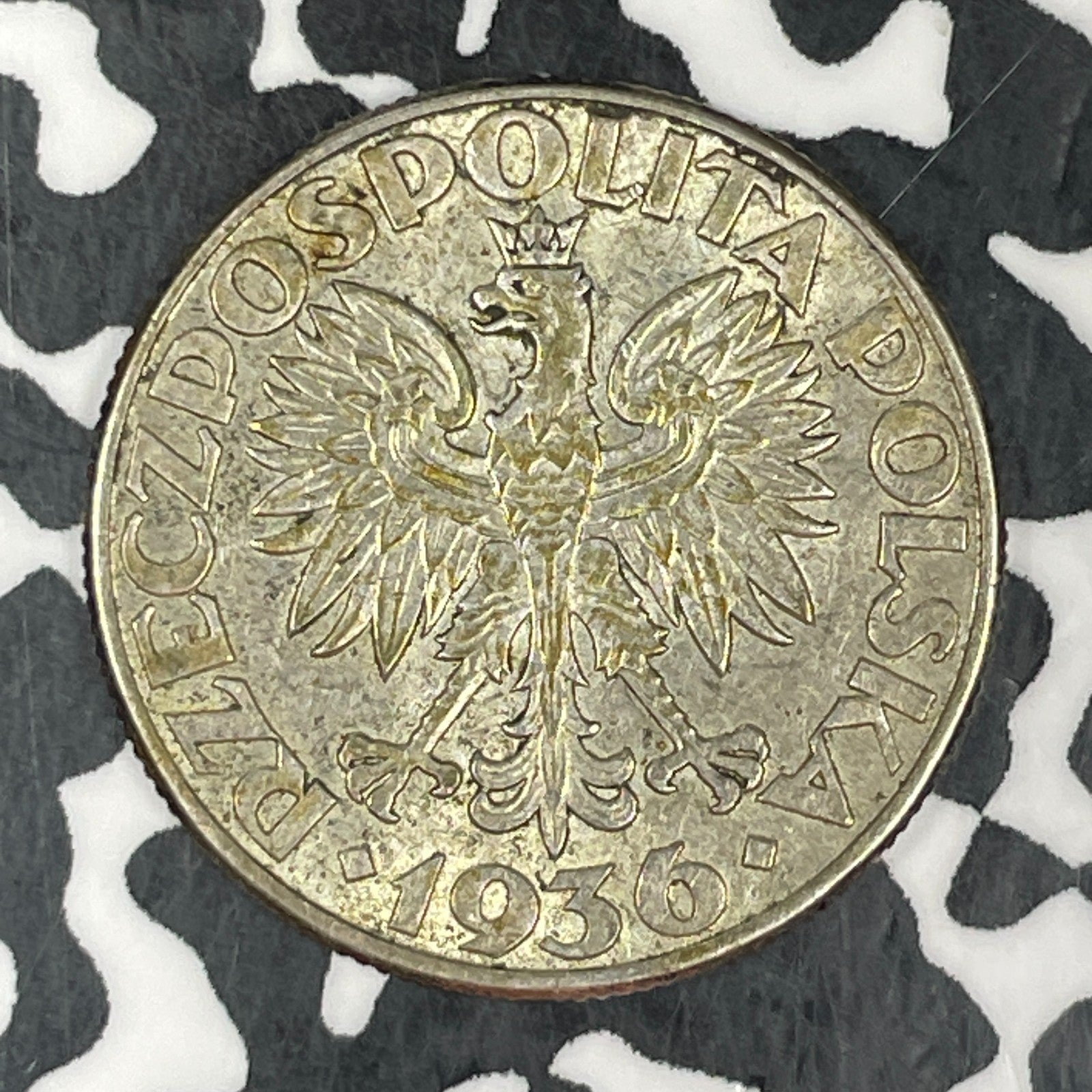 1936 Poland 2 Zlote Lot#JM0493 Silver! Nice!