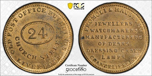 (1843) G.B. Liverpool Promoli & Hausburg Farthing Token PCGS MS64RB Lot#G9848