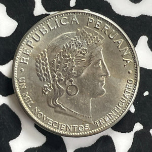 1934 Peru 5 Centavos Lot#C0061 High Grade! Beautiful!