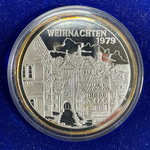 1979 Germany "Weinachten" Christmas Medal Lot#B2428 Silver! Proof! W/ Box & COA