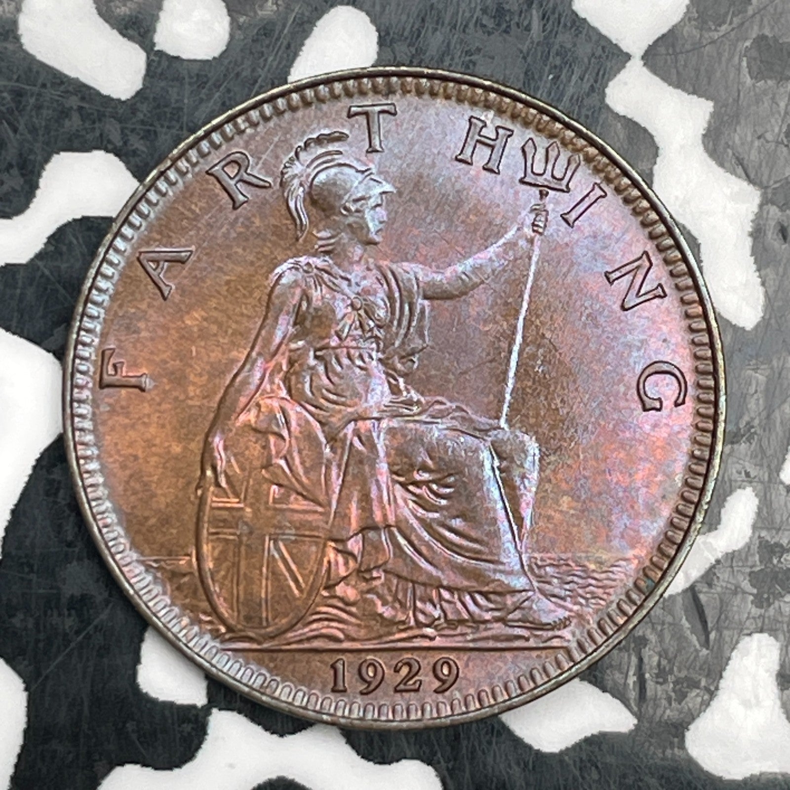 1929 Great Britain Farthing Lot#N2515 Beautiful Detail, Spot