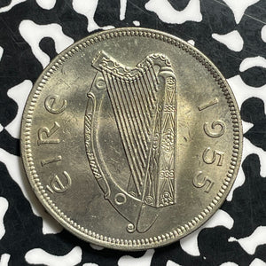 1955 Ireland 1/2 Crown Half Crown Lot#C0651 High Grade! Beautiful!