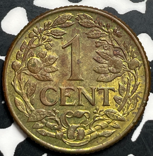 1943 Netherlands 1 Cent Lot#T9880 High Grade! Beautiful!