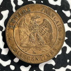 1854-MA France 10 Centimes Lot#T9663 Old Cleaning