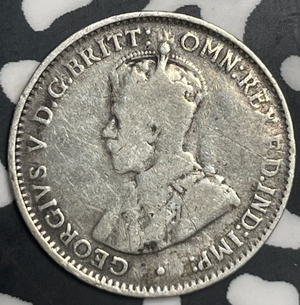 1911 Australia 3 Pence Threepence Lot#T9285 Silver!