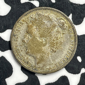 1903 Netherlands 10 Cents Lot#C0543 Silver!