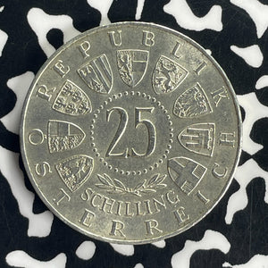 1963 Austria 25 Schilling Lot#T8548 Silver! High Grade! Beautiful!