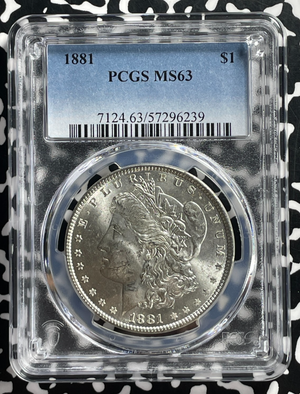 1881 U.S. $1 Morgan Dollar PCGS MS63 Lot#G557 Silver! Choice UNC!