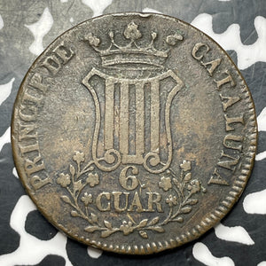 1836 Spain Catalonia 6 Quartos Lot#MK335