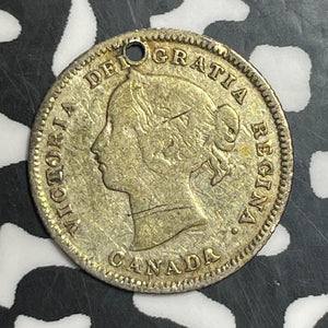 1885 Canada 5 Cents Lot#T2696 Silver! Holed