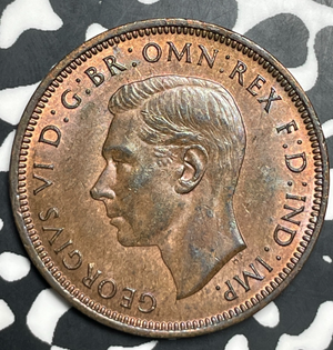 1944 Great Britain 1/2 Penny Half Penny Lot#T9055 High Grade! Beautiful!