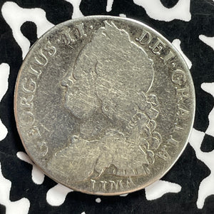 1745-Lima Great Britain George II 1 Shilling Lot#JM9846 Silver! Old Cleaning