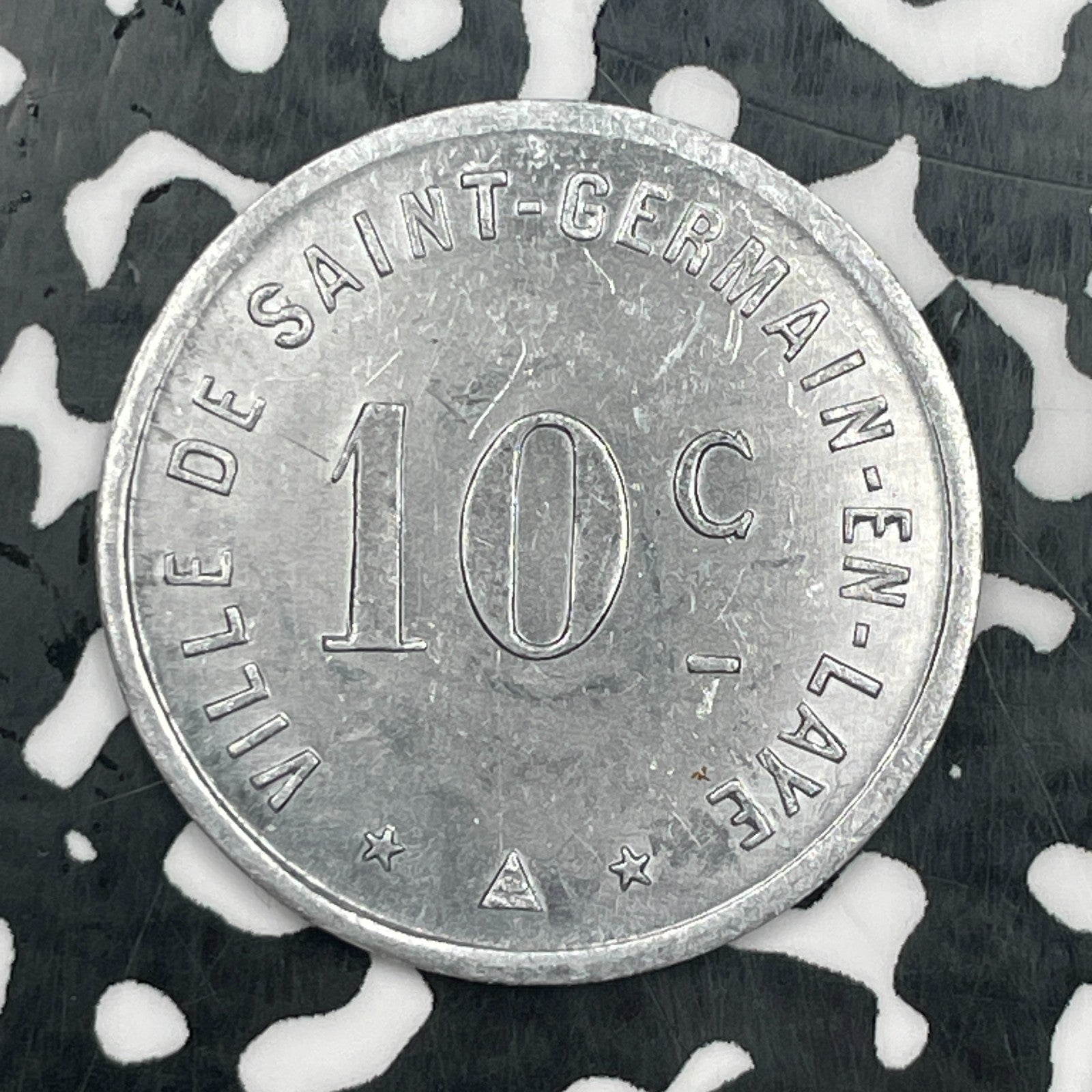 U/D France St. Germaine-En Laye 10 Cent Notgeld Lot#N3554 High Grade! Beautiful!
