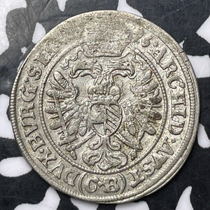 1696-CB Germany Silesia 3 Kreuzer Lot#JM8791 Silver! Nice! KM#516