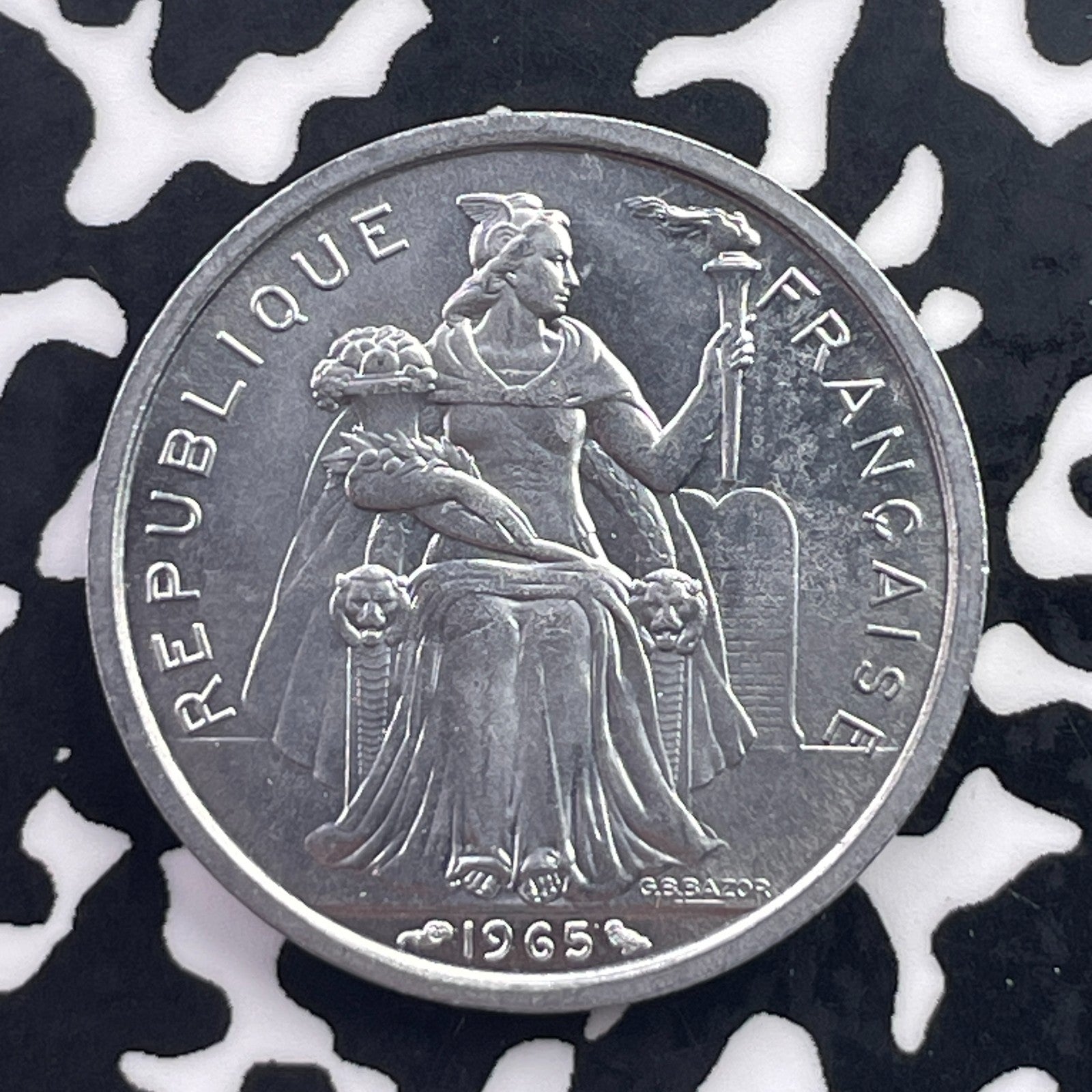 1965 French Polynesia 2 Francs Lot#C7236 High Grade! Beautiful!