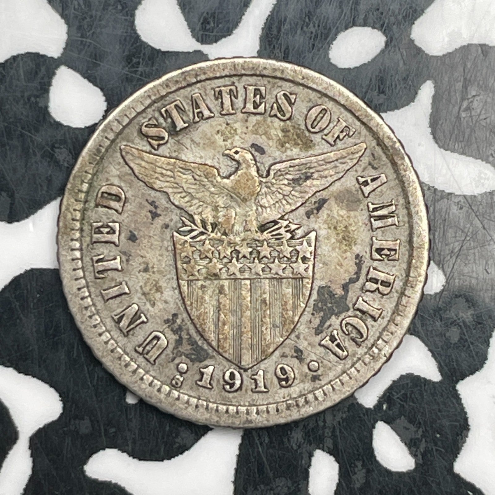 1919-S U.S. Philippines 10 Centavos Lot#N2545 Silver!