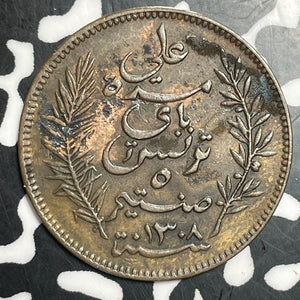 1891-A Tunisia 5 Centimes Lot#T2622