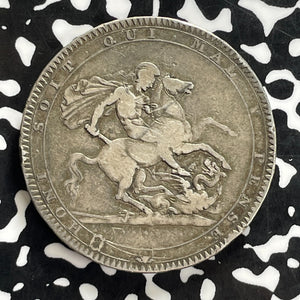 1818 Great Britain George III 1 Crown Lot#JM0210 Large Silver!