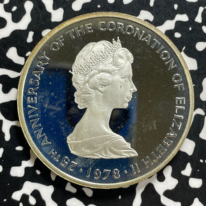 1978 Turks & Caicos Edward III Griffin 25 Crowns Lot#OV1616 Large Silver! Proof!