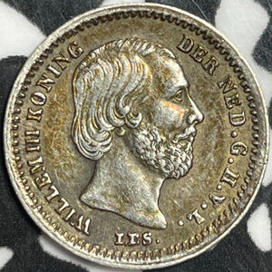 1850 Netherlands 5 Cents Lot#D8043 Silver! Nice!