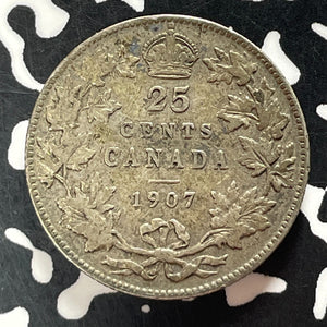 1907 Canada 25 Cents Lot#T5042 Silver!