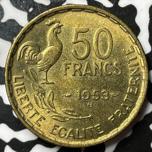 1953-B France 50 Francs Lot#D8408 High Grade! Beautiful!