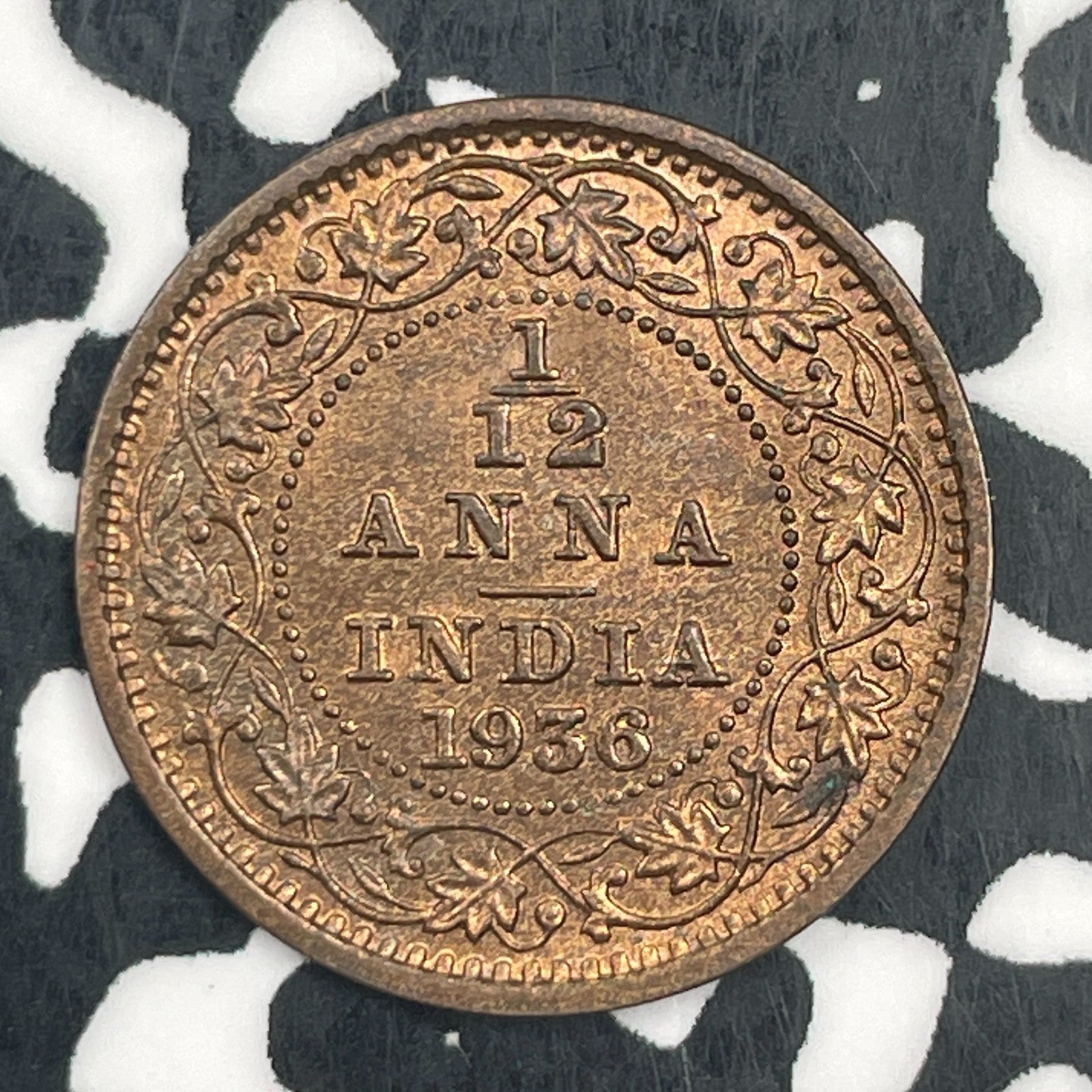 1936 India 1/12 Anna Lot#F8304 High Grade! Beautiful!
