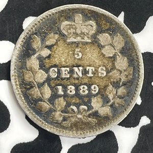 1889 Canada 5 Cents Lot#C0176 Silver! Key Date!