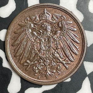 1899-D Germany 1 Pfennig Lot#E9759 High Grade! Beautiful!