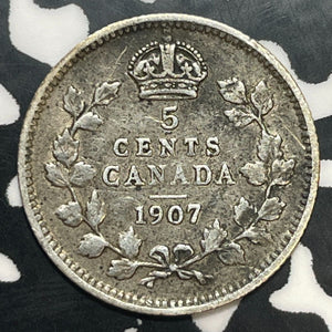 1907 Canada 5 Cents Lot#E7310 Silver!