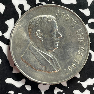 1967 South Africa 1 Rand Lot#T9700 Silver! High Grade! Beautiful!
