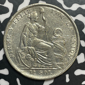 1926 Peru 1/2 Sol Half Sol Lot#T1705 Silver!