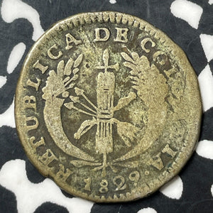 1829 Colombia 1 Real Lot#E7012 Silver! Scarce!