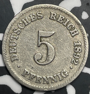 1892-E Germany 5 Pfennig Lot#T9065 Key Date!