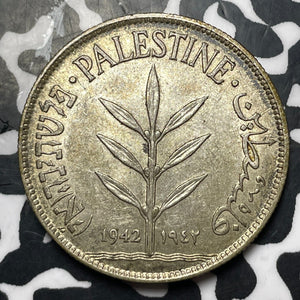 1942 Palestine 100 Mils Lot#JM8306 Silver! High Grade! Beautiful!