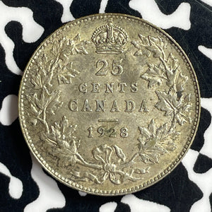 1928 Canada 25 Cents Lot#T6997 Silver! Nice!