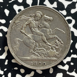1900 Great Britain Victoria 1 Crown Lot#JM0145 Large Silver! Nice!