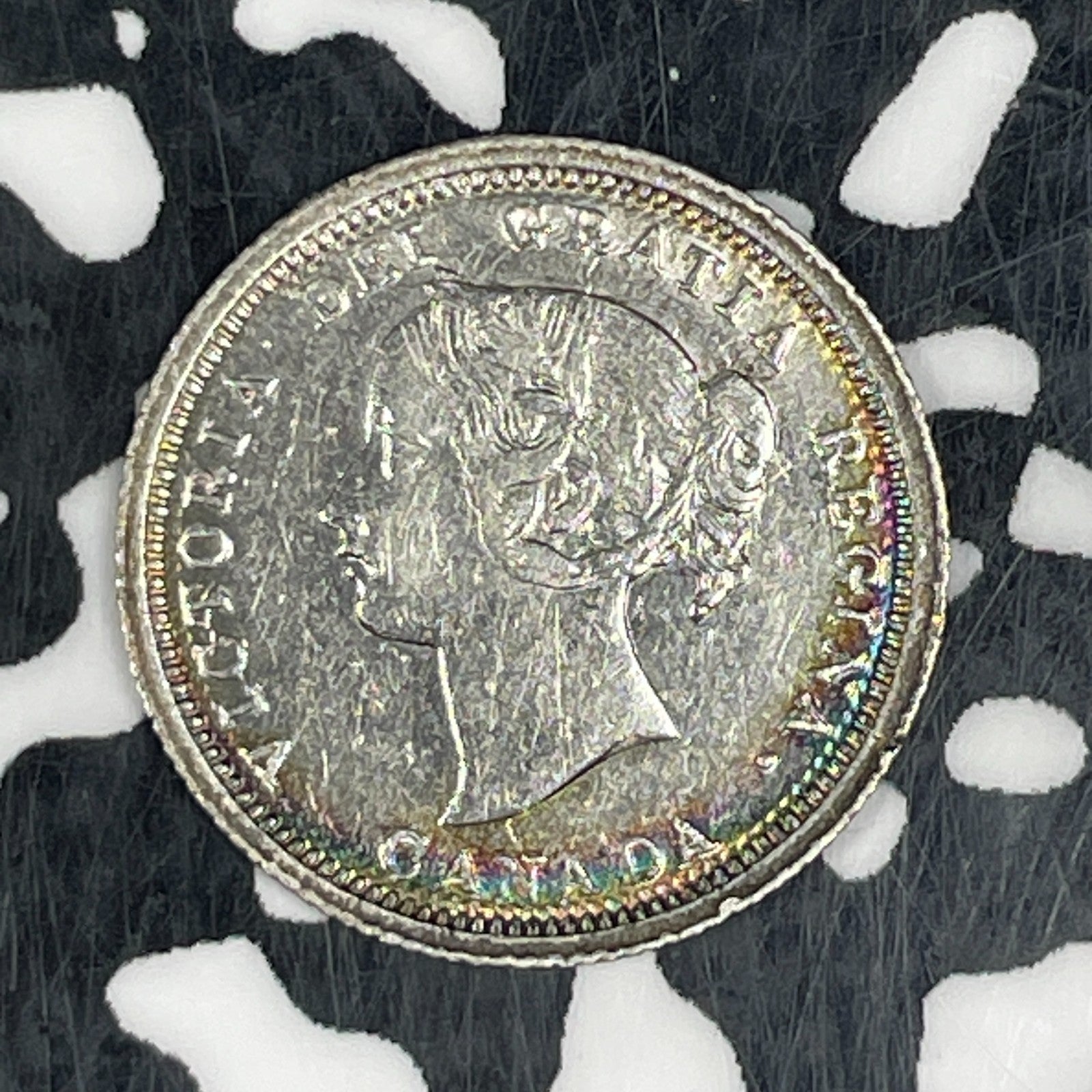 1870 Canada 5 Cents Lot#JM0713 Silver! Nice Details, Old Cleaning