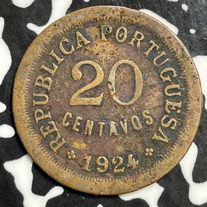 1924 Portugal 20 Centavos Lot#E5779