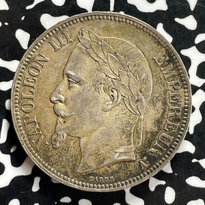 1868-A France 5 Francs Lot#JM9888 Large Silver! Nice!