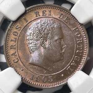 1905 Portugal 5 Reis NGC MS64BN Lot#G8979 Choice UNC!