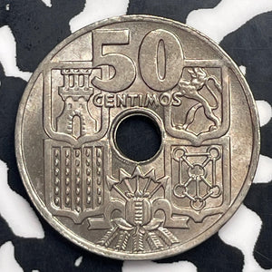 1949 Spain 50 Centimos Lot#C0847 High Grade! Beautiful!